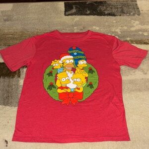 The Simpsons Red Christmas Graphic Tee